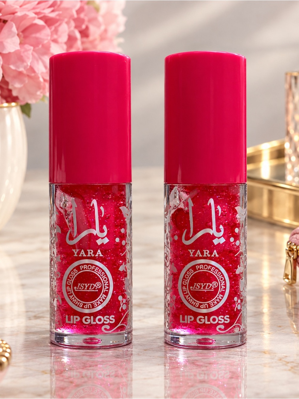 YARA Rose Radiance Lip Gloss Duo NWOT